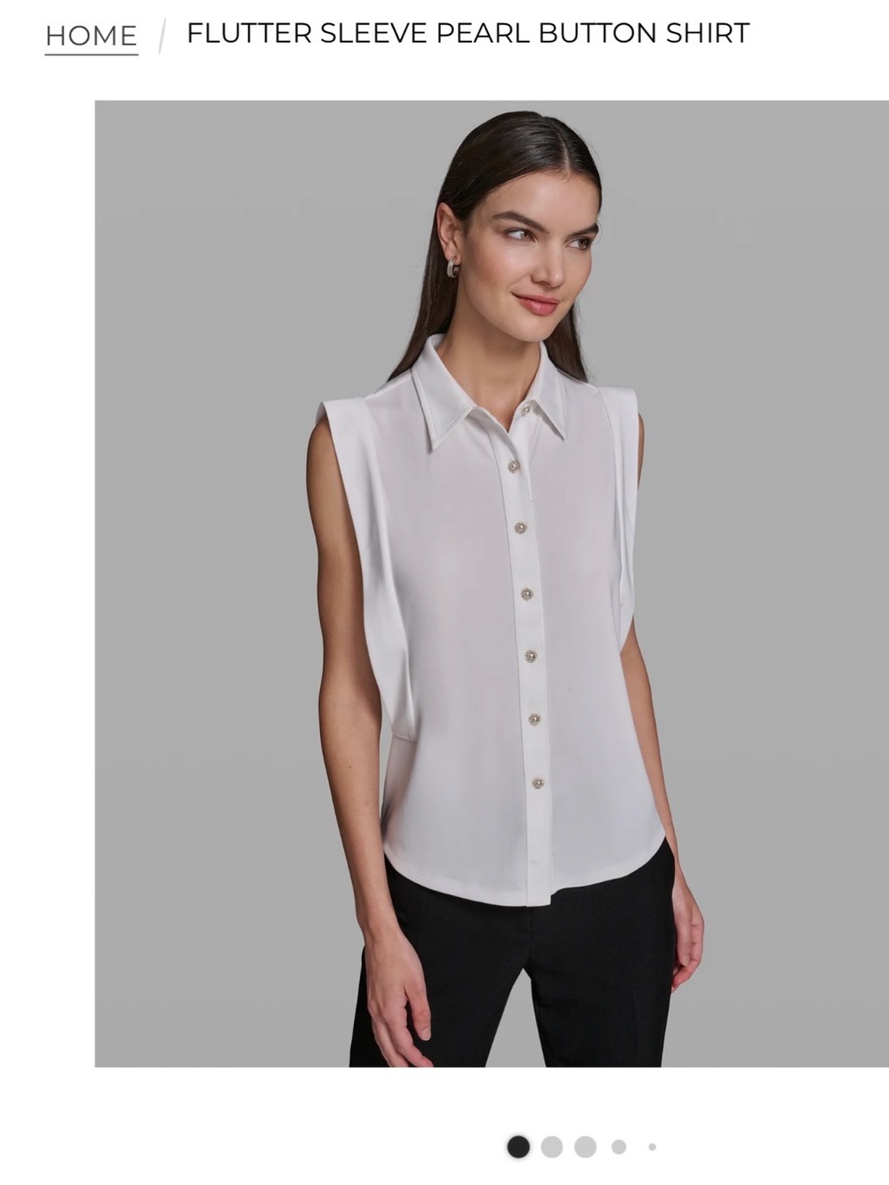 Karl Lagerfeld White Sleeveless Button-Down Shirt